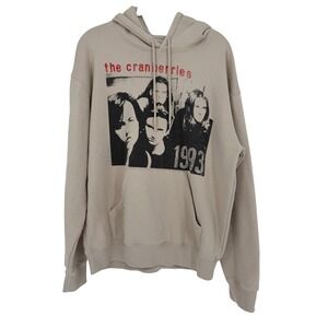 The Cranberries Y2K 1993 Band Hoodie Goodie Two Sleeves Tan Beige Sweatshirt M